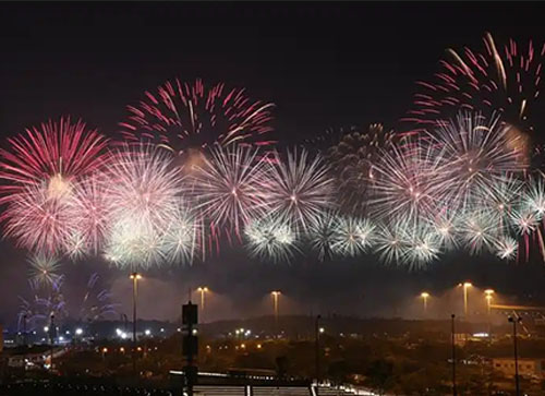 得荣县焰火晚会